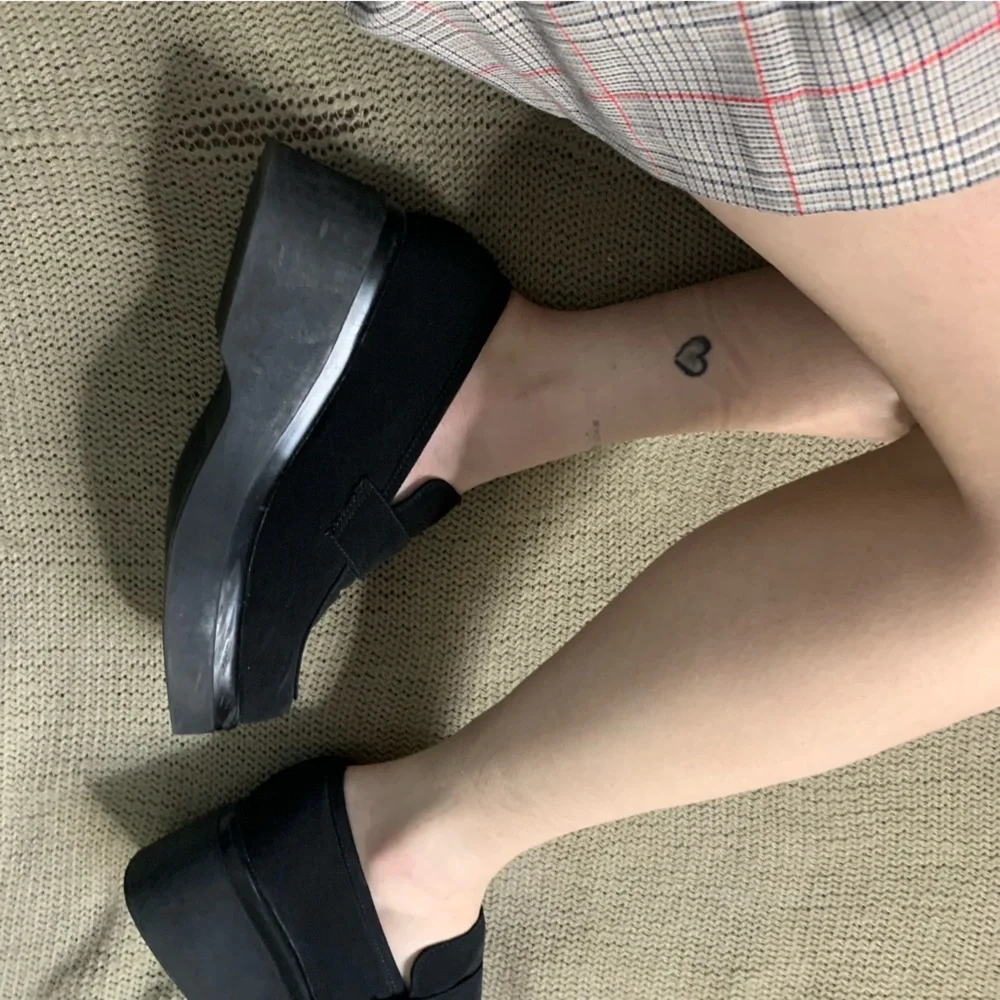 Y2K Black Steve Madden Chunky Platform Dark Academia Shoes